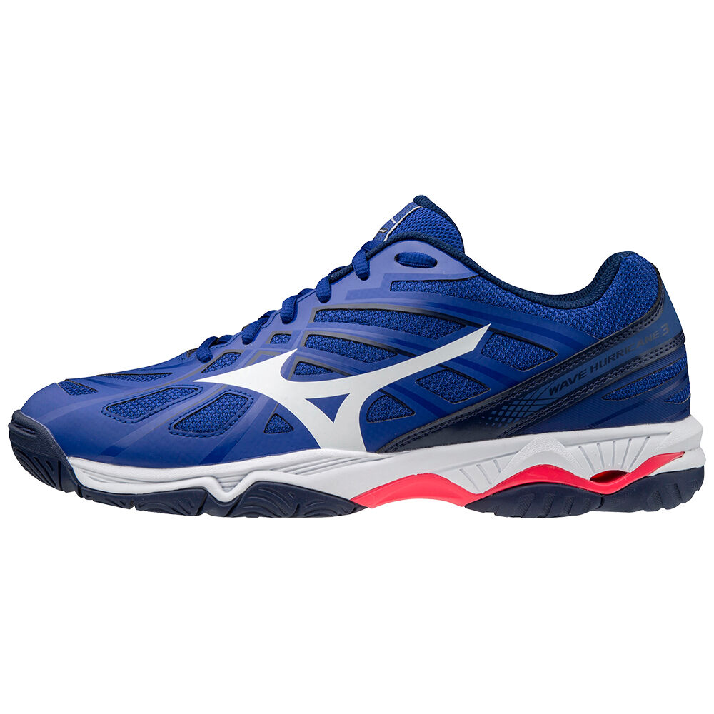 Mens Mizuno Wave Hurricane 3 Volleyball Shoes Blue/White/Pink Philippines (XPRMBZ276)